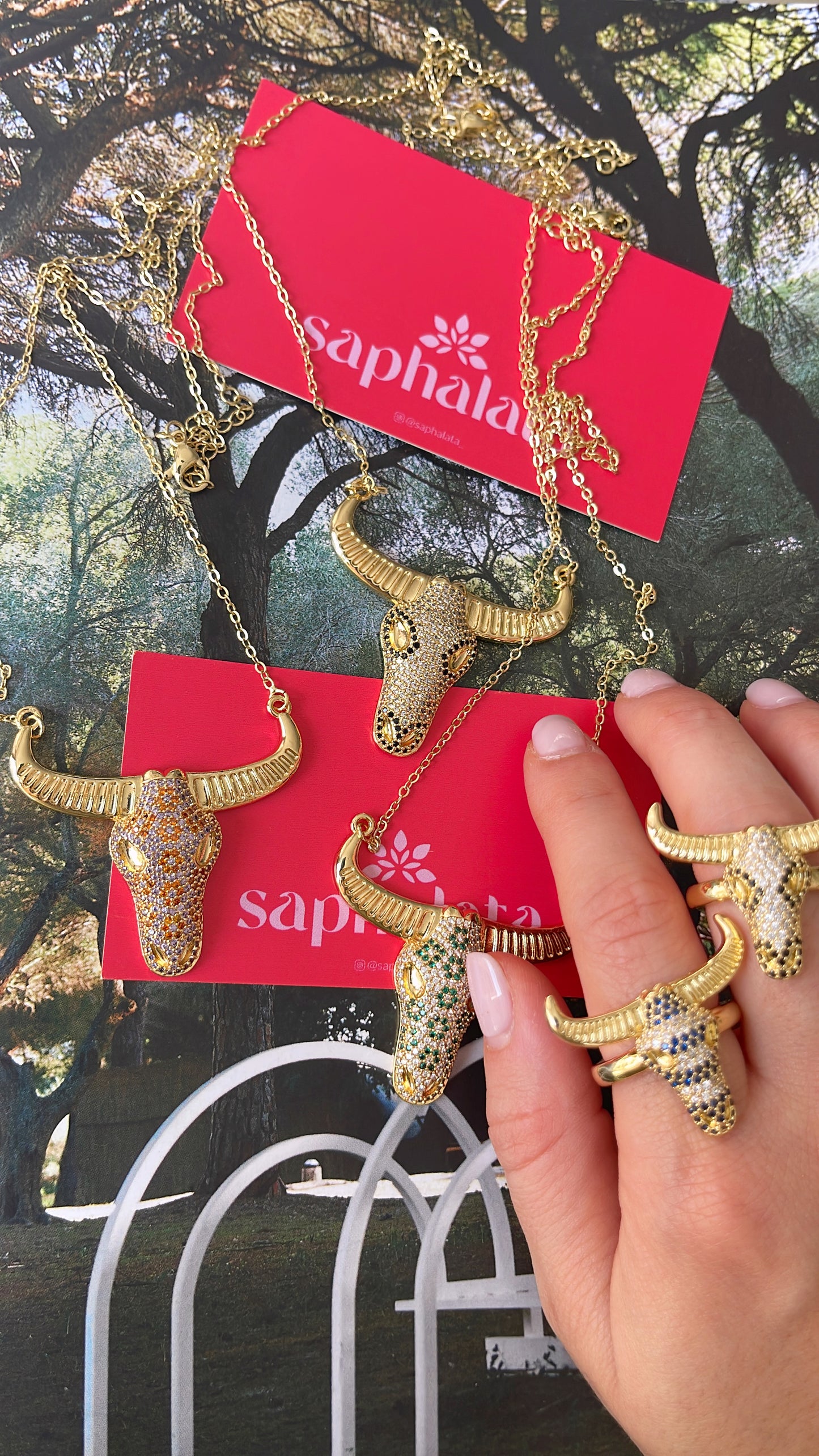 Crystal Bull Necklace