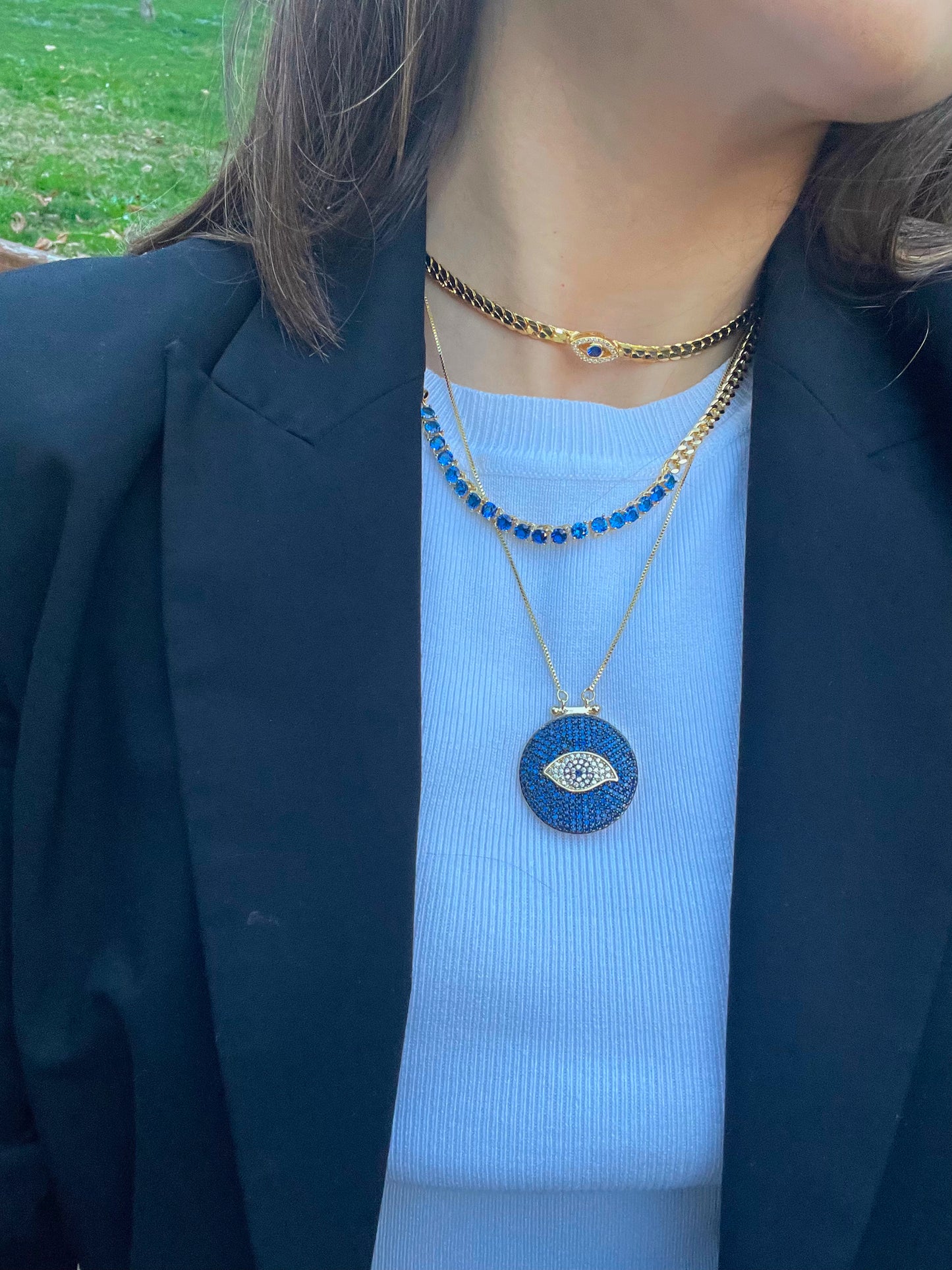 Herringbone Eye Necklace